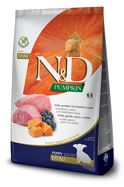 Farmina (Фармина) N&D GRAIN FREE PUMPKIN DOG LAMB & BLUEBERRY PUPPY MINI 2,5 KGБеззерновой сухой корм для щенков мелких пород (тыква / ягненок / черника), 2,5 кг
Farmina (Фармина) N&D GRAIN FREE PUMPKIN DOG LAMB & BLUEBERRY PUPPY MINI 2,5 KGБеззерновой сухой корм для щенков мелких пород (тыква / ягненок / черника), 2,5 кг