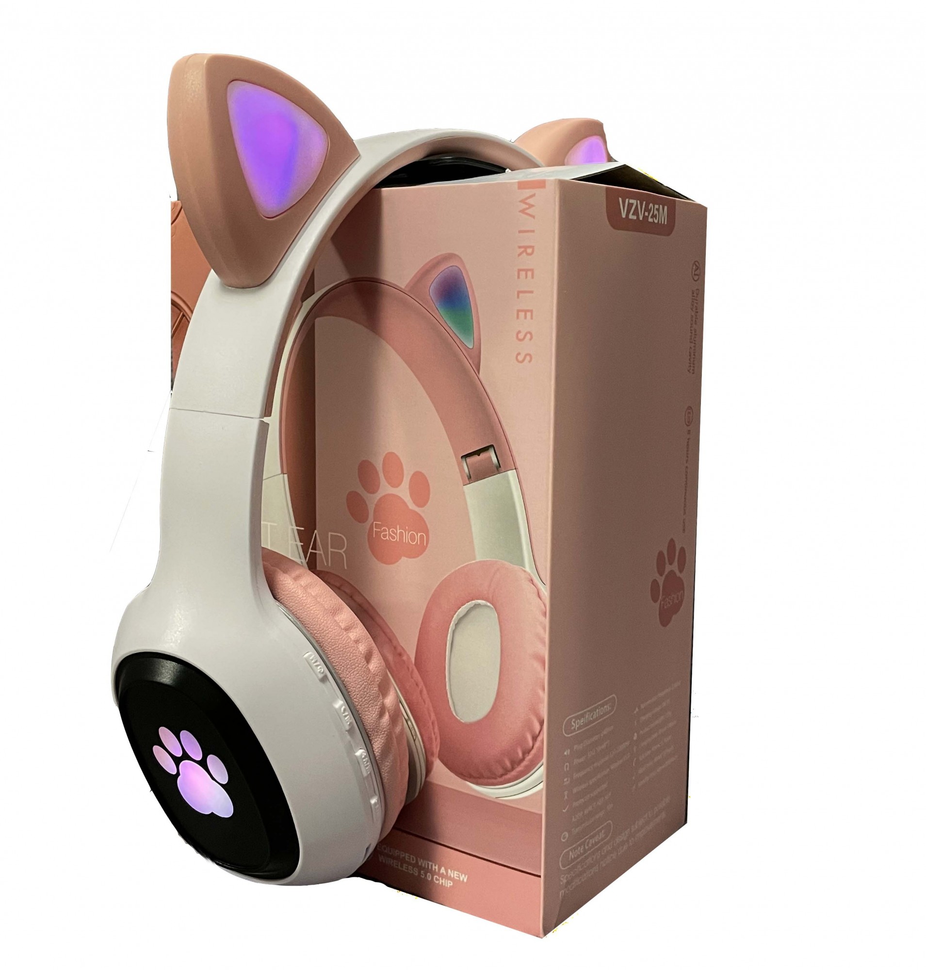 Беспроводные Bluetooth наушники с кошачьими ушками и LED подсветкой Cat VZV-25M Бело-Розовые
Беспроводные Bluetooth наушники с кошачьими ушками и LED подсветкой Cat VZV-25M Бело-Розовые