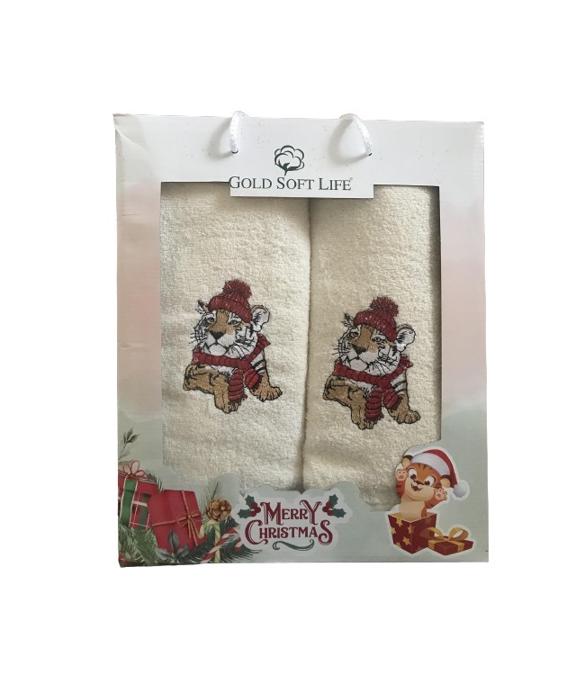 Набор полотенец Gold Soft Life Тигр 50*90+70*140 см новогодние махровые банные 2 шт кремовый арт.ts-02906
Набор полотенец Gold Soft Life Тигр 50*90+70*140 см новогодние махровые банные 2 шт кремовый арт.ts-02906