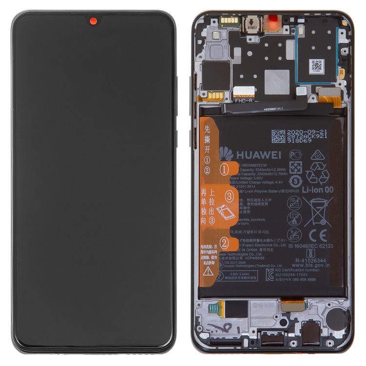 Дисплей для Huawei P30 lite Black в сборе с рамкой, акб и датчиками Service Original
Дисплей для Huawei P30 lite Black в сборе с рамкой, акб и датчиками Service Original