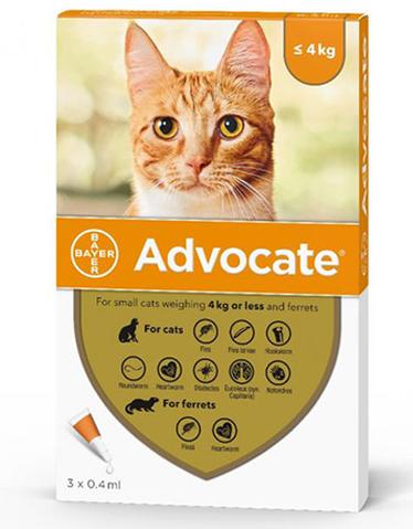 Капли от глистов, блох и клещей для кошек весом до 4 кг Advocate 1 пипетка Bayer BGL-BY-17
Капли от глистов, блох и клещей для кошек весом до 4 кг Advocate 1 пипетка Bayer BGL-BY-17