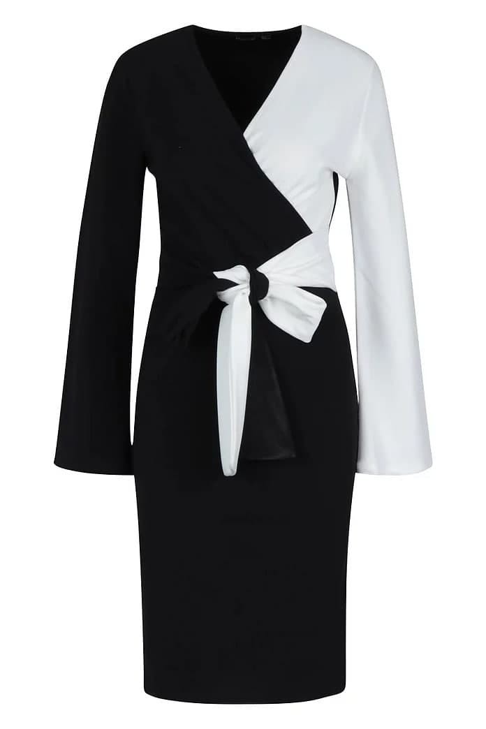 Платье Boohoo черно-белый 8520123003158, Платье Boohoo 42 черно-белый 8520123003158