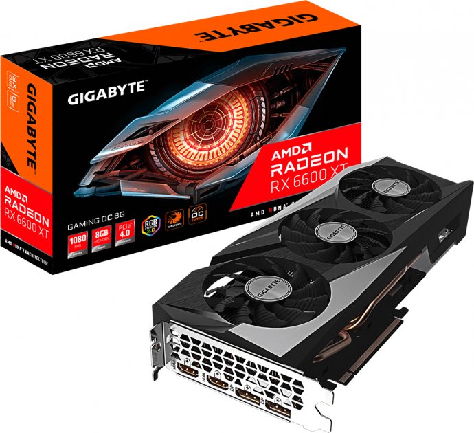 Відеокарта Gigabyte PCI-Ex Radeon RX 6600 XT Gaming OC 8G 8GB GDDR6 (128bit) (16000) (2 x HDMI, 2 x DisplayPort) (GV-R66XTGAMING OC-8GD)
Відеокарта Gigabyte PCI-Ex Radeon RX 6600 XT Gaming OC 8G 8GB GDDR6 (128bit) (16000) (2 x HDMI, 2 x DisplayPort) (GV-R66XTGAMING OC-8GD)