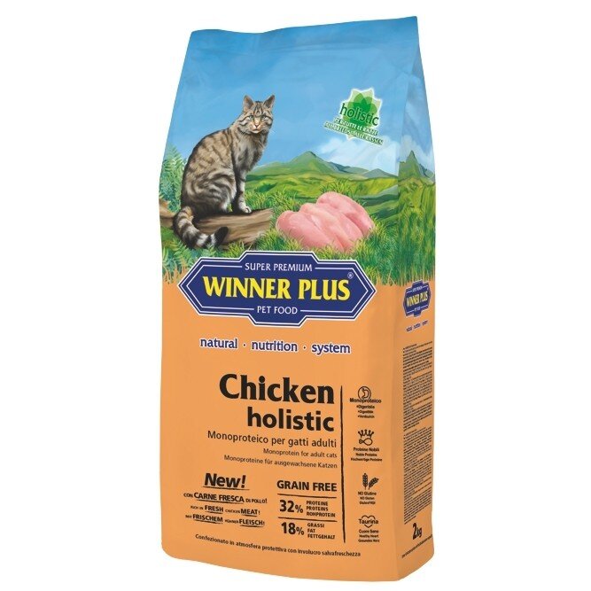 Сухий холістік корм для котів Winner Plus Super Premium Chicken holistic 2 кг (26002)
Сухий холістік корм для котів Winner Plus Super Premium Chicken holistic 2 кг (26002)