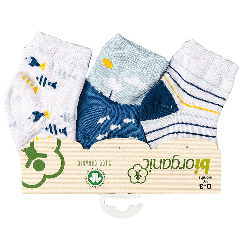 Носочки хлопковые для мальчика (3 пары на пластине) BIORGANIC 0 - 3m (стопа 8 - 9) см голубой, синий
Носочки хлопковые для мальчика (3 пары на пластине) BIORGANIC 0 - 3m (стопа 8 - 9) см голубой, синий
