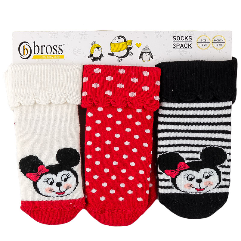 Носочки теплые махровые для девочки (3 пары на пластине) BROSS 12 - 18m (стопа 12 - 13) см красный/черный
Носочки теплые махровые для девочки (3 пары на пластине) BROSS 12 - 18m (стопа 12 - 13) см красный/черный