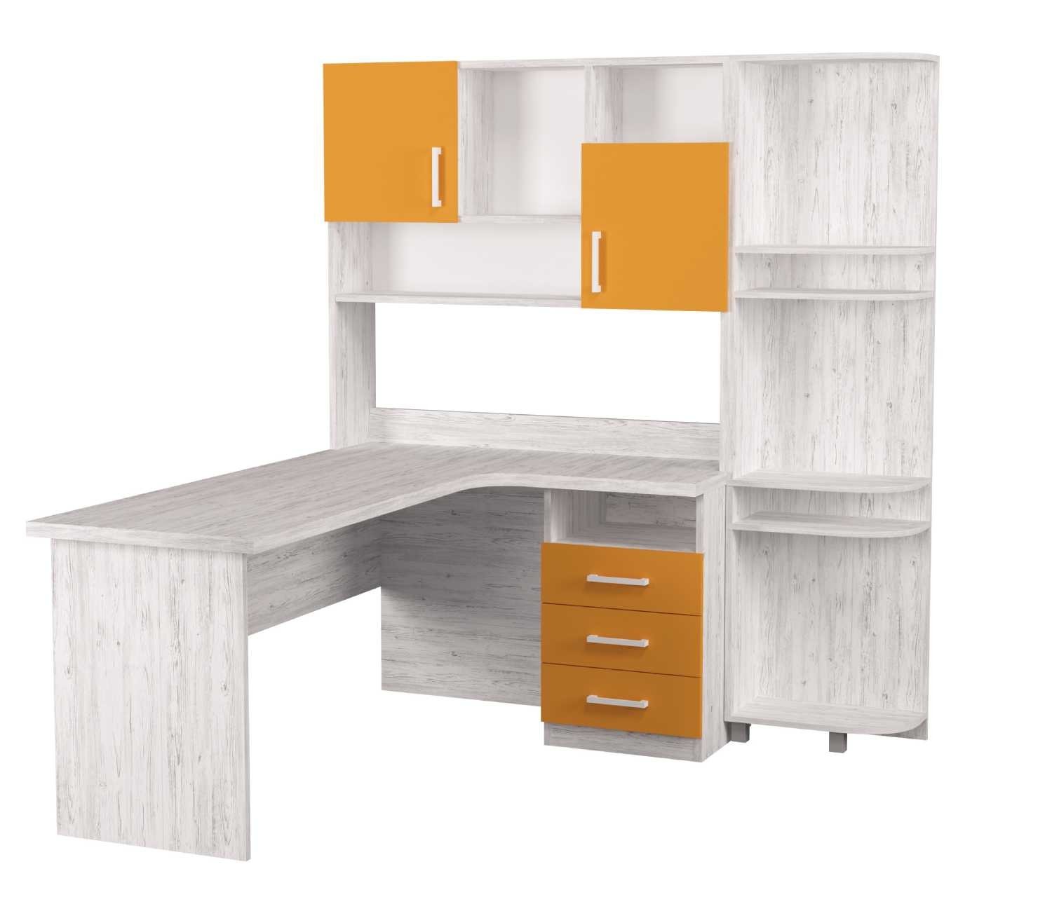 Письменный угловой стол с надстройкой и Эркером Mebelkon Teenstyle 183х120х110 аляска c желтым
Письменный угловой стол с надстройкой и Эркером Mebelkon Teenstyle 183х120х110 аляска c желтым