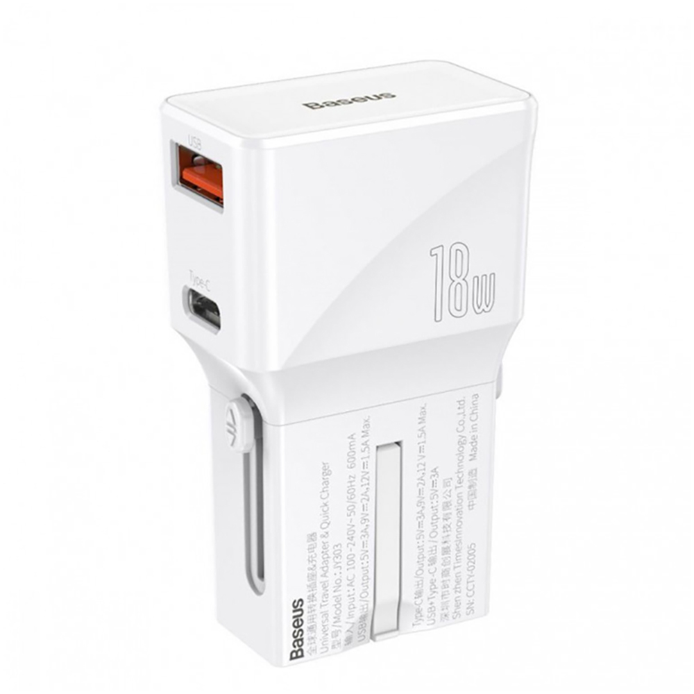 Зарядное устройство Baseus Universal Conversion Plug PPS Charger 18W USB-A/USB-C White (CCTY-02)
Зарядное устройство Baseus Universal Conversion Plug PPS Charger 18W USB-A/USB-C White (CCTY-02)