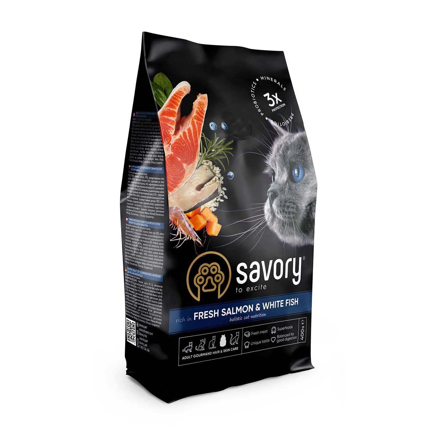 Сухой корм для длинношерстных кошек со свежим лососем и белой рыбой Savory 8 кг (30037)
Сухой корм для длинношерстных кошек со свежим лососем и белой рыбой Savory 8 кг (30037)