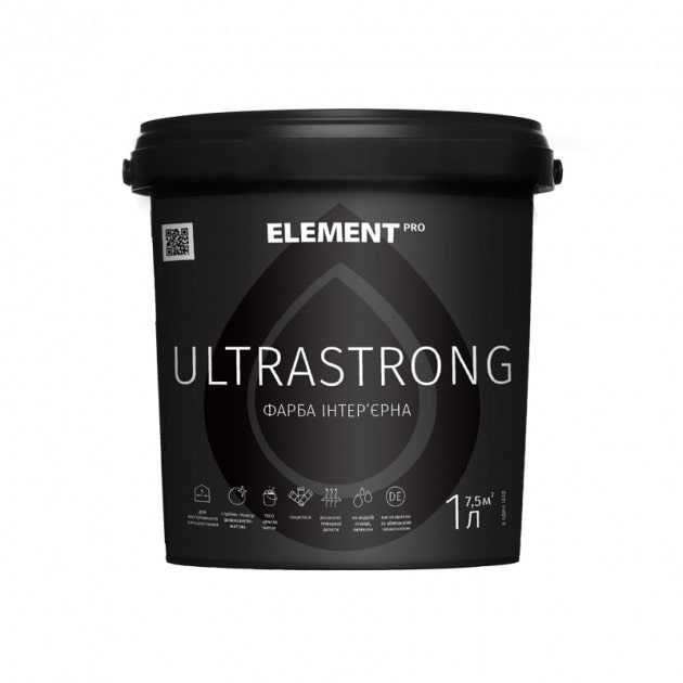 Краска интерьерная особо износостойкая ELEMENT PRO ULTRASTRONG 1 л белая
Краска интерьерная особо износостойкая ELEMENT PRO ULTRASTRONG 1 л белая