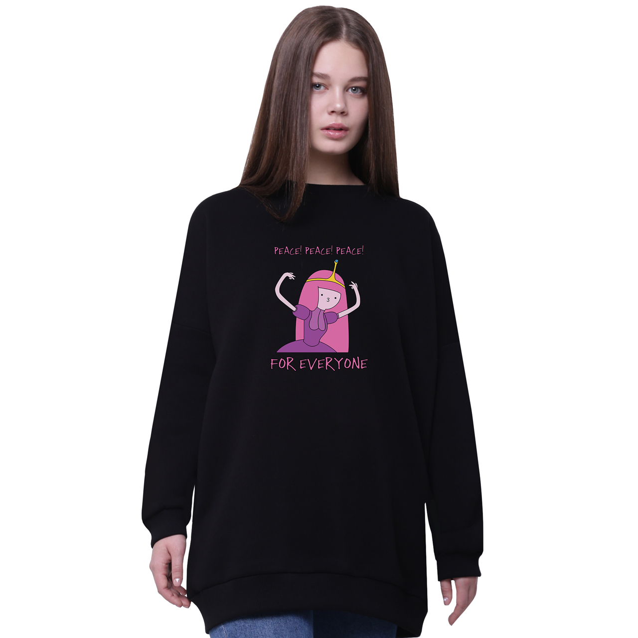 Свитшот для девочек удлиненный Принцесса пупырка Время Приключений (Lumpy Space Princess Adventure Time) Черный (35963-1576-4) 152 см
Свитшот для девочек удлиненный Принцесса пупырка Время Приключений (Lumpy Space Princess Adventure Time) Черный (35963-1576-4) 152 см