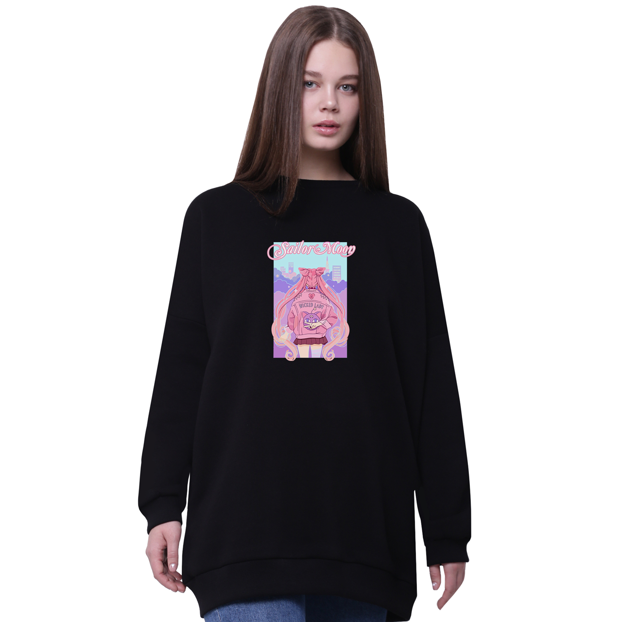 Свитшот для девочек удлиненный Сейлор Мун (Sailor Moon) Черный (35963-2913-6) 164 см
Свитшот для девочек удлиненный Сейлор Мун (Sailor Moon) Черный (35963-2913-6) 164 см
