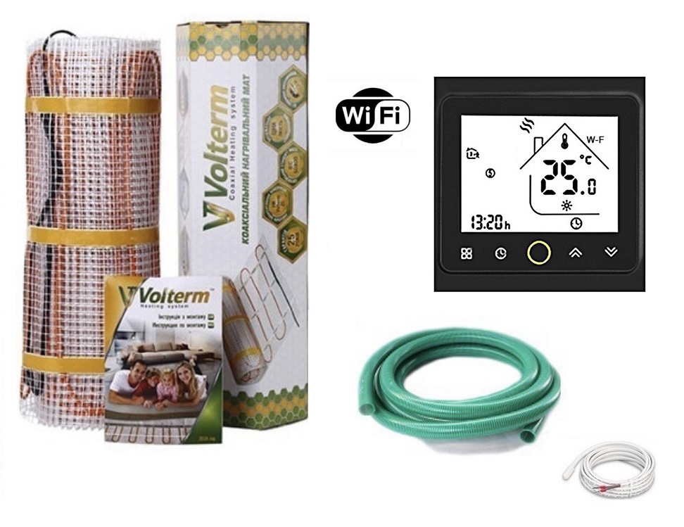 Теплый пол Volterm двухжильный мат Hot Mat 140Вт 0.75 м2 с WI-FI Black терморегуляторм в комплекте
Теплый пол Volterm двухжильный мат Hot Mat 140Вт 0.75 м2 с WI-FI Black терморегуляторм в комплекте