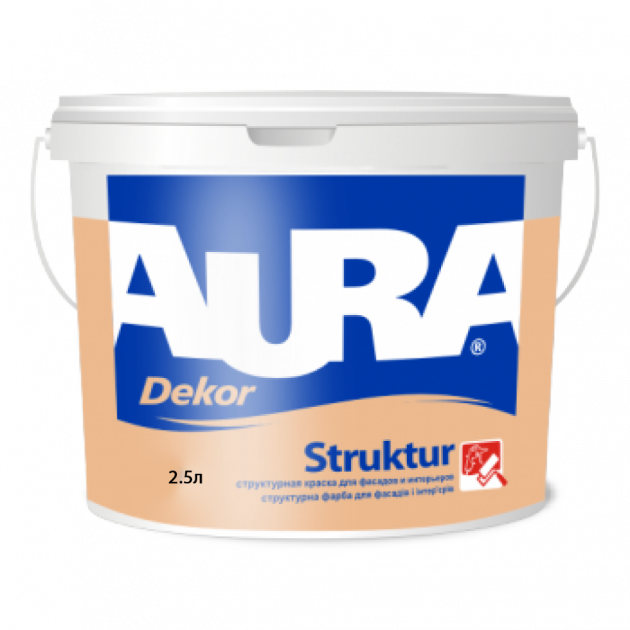 Краска структурная Aura Dekor Struktur Белая 2,5 л - акрилатная для фасадов и интерьеров, колеруется
Краска структурная Aura Dekor Struktur Белая 2,5 л - акрилатная для фасадов и интерьеров, колеруется