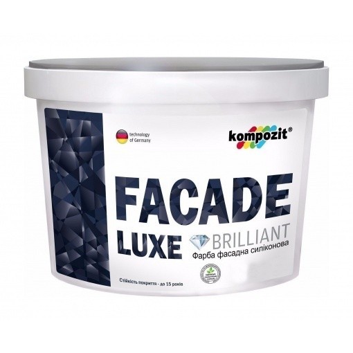 Kompozit FACADE LUXE 14 кг - латексная модифицированная силиконом фасадная краска
Kompozit FACADE LUXE 14 кг - латексная модифицированная силиконом фасадная краска
