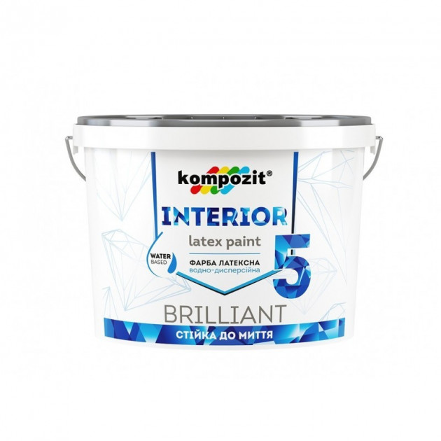 Краска интерьерная Kompozit INTERIOR 5 4,2 кг - акриловая краска для окраски потолков и стен
Краска интерьерная Kompozit INTERIOR 5 4,2 кг - акриловая краска для окраски потолков и стен