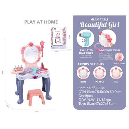 Трюмо Play At Home с аксессуарами (звук и свет) сенсор 661-134 Play at home (661-134)
Трюмо Play At Home с аксессуарами (звук и свет) сенсор 661-134 Play at home (661-134)