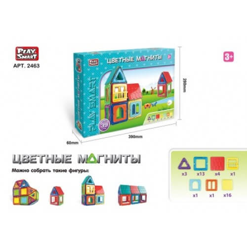 Конструктор магнитный RUS PLAY SMART «Цветные магниты» 39 деталей PLAY SMART (рус) 2463 Play Smart (2463)
Конструктор магнитный RUS PLAY SMART «Цветные магниты» 39 деталей PLAY SMART (рус) 2463 Play Smart (2463)