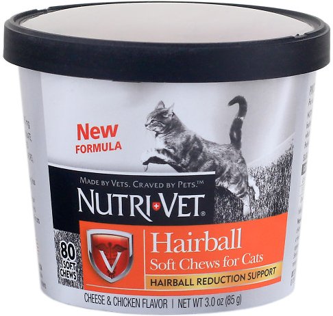 Жевательные таблетки для выведения шерсти для котов Nutri-vet Hairball Soft Chews 80 табл
Жевательные таблетки для выведения шерсти для котов Nutri-vet Hairball Soft Chews 80 табл