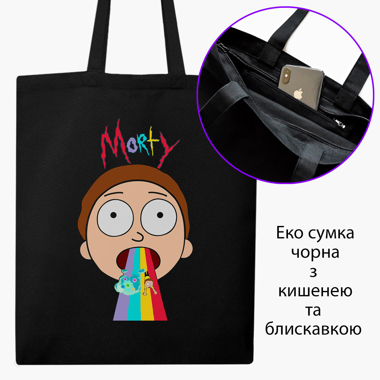 Эко сумка шоппер на молнии Рик Санчез и Морти Смит Рик и Морти (Rick and Morty) (9227-2946) 41x35 см Черный
Эко сумка шоппер на молнии Рик Санчез и Морти Смит Рик и Морти (Rick and Morty) (9227-2946) 41x35 см Черный