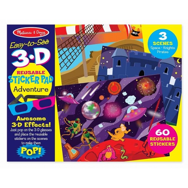 Многоразовые 3-D наклейки с очками Приключения Easy-to-See 3-D Reusable Sticker Pad Adventure Melissa & Doug
Многоразовые 3-D наклейки с очками Приключения Easy-to-See 3-D Reusable Sticker Pad Adventure Melissa & Doug