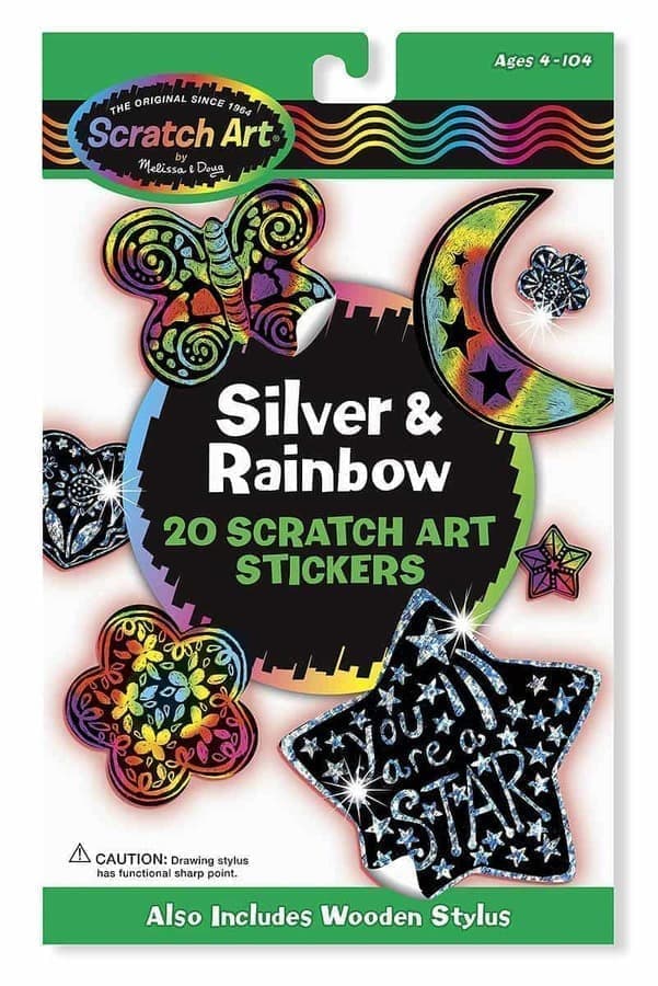 Набор для творчества с наклейками-царапками Silver & Rainbow Scratch Art Stickers Melissa & Doug
Набор для творчества с наклейками-царапками Silver & Rainbow Scratch Art Stickers Melissa & Doug