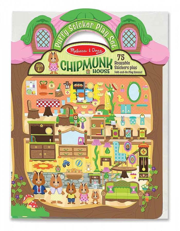 Объемные многоразовые наклейки Домик бурундучков Puffy Stickers Chipmunk House Melissa & Doug
Объемные многоразовые наклейки Домик бурундучков Puffy Stickers Chipmunk House Melissa & Doug