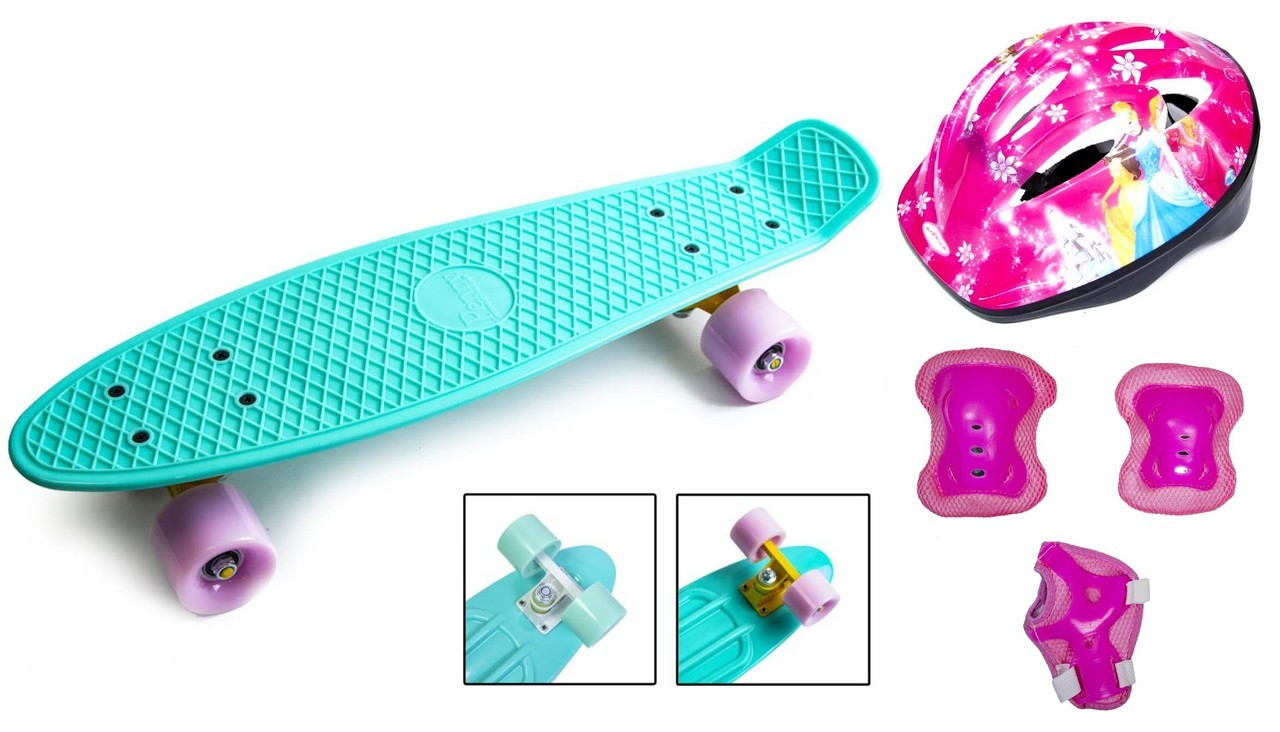 Пенни Борд Scale Sport с комплектом защиты Pastel Series бирюзовый цвет матовые колеса
Пенни Борд Scale Sport с комплектом защиты Pastel Series бирюзовый цвет матовые колеса