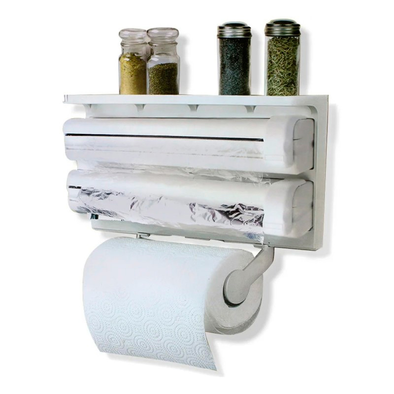 Настенный держатель кухонных бумажных полотенец TriplePaperDispenser 3-в-1 диспенсер для пищевой пленки и фольги
Настенный держатель кухонных бумажных полотенец TriplePaperDispenser 3-в-1 диспенсер для пищевой пленки и фольги