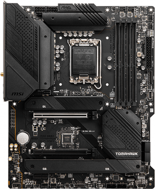 Материнская плата MSI MAG B660 Tomahawk Wi-Fi DDR4 (s1700, Intel B660, PCI-Ex16)
Материнская плата MSI MAG B660 Tomahawk Wi-Fi DDR4 (s1700, Intel B660, PCI-Ex16)