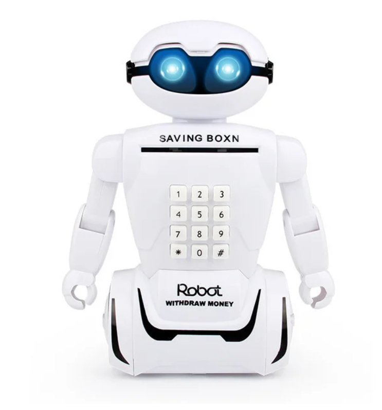Сейф копилка Piggy Bank Robot с кодовым замком, купюроприемником и настольной лампой белый (6688-8)
Сейф копилка Piggy Bank Robot с кодовым замком, купюроприемником и настольной лампой белый (6688-8)