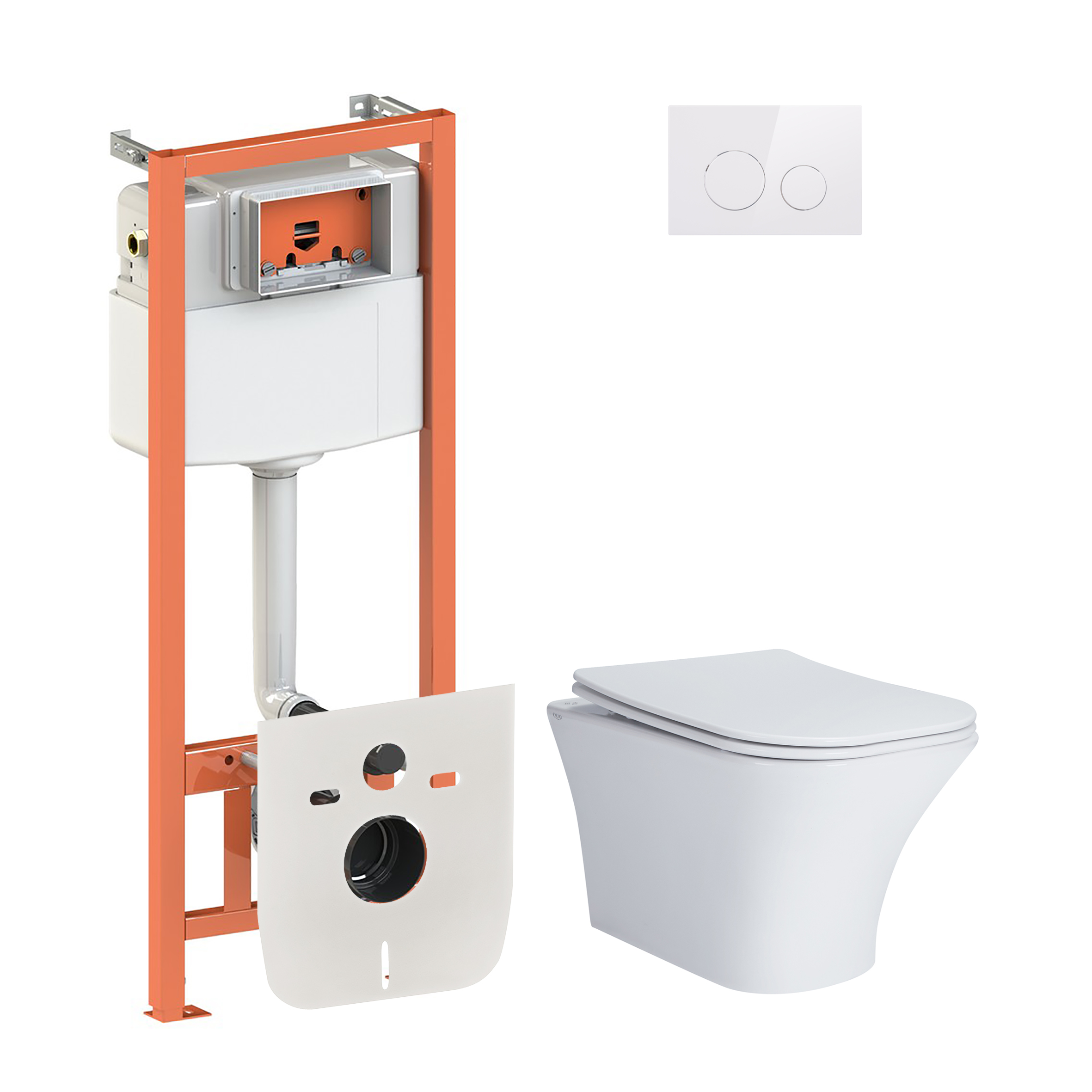 Набор Qtap инсталляция 4 в 1 с панелью смыва Nest (QT0133M425 + QT0111M11110W) + унитаз с сиденьем Presto QT24332615EW 
Набор Qtap инсталляция 4 в 1 с панелью смыва Nest (QT0133M425 + QT0111M11110W) + унитаз с сиденьем Presto QT24332615EW