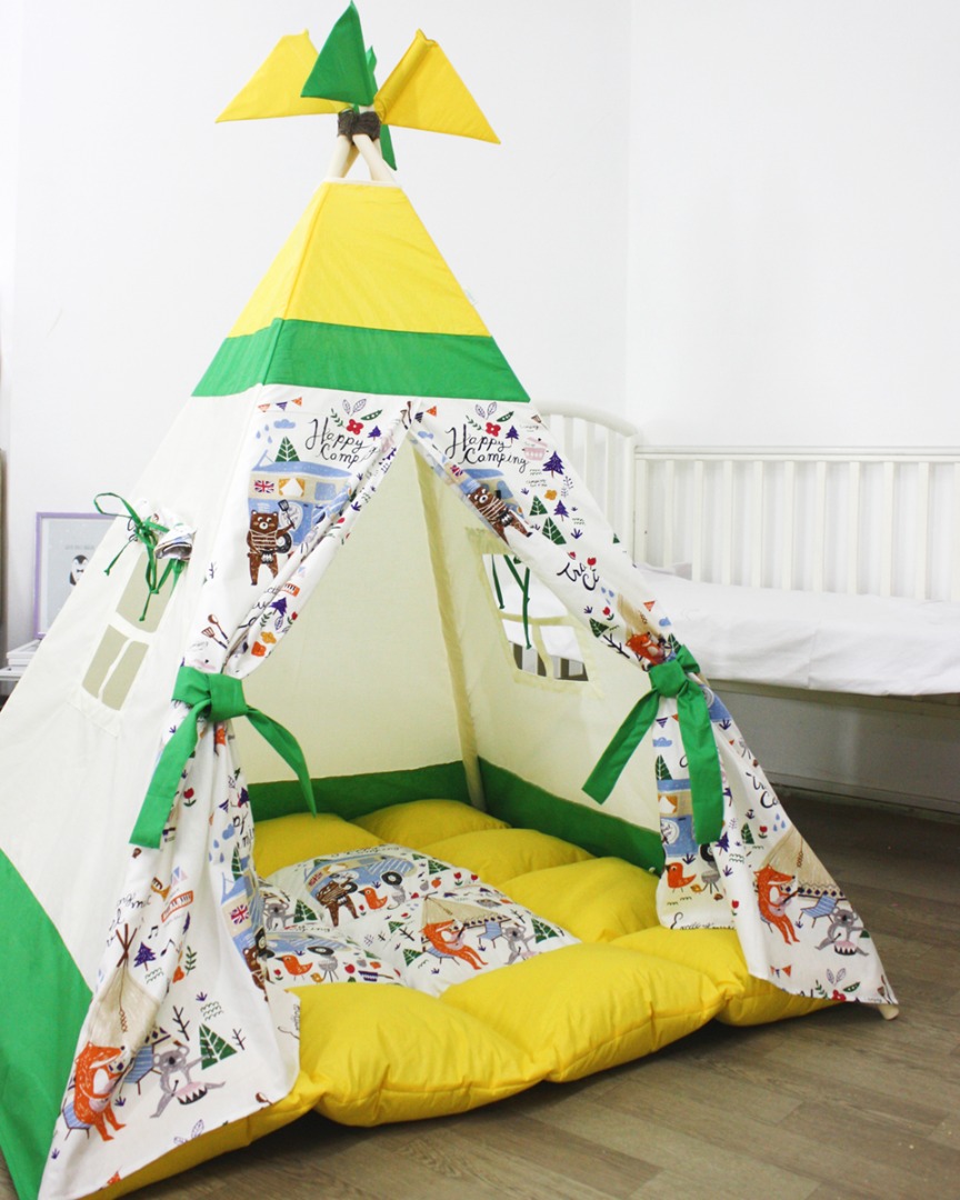 Дитячий вігвам-намет "Кемпінг" Wigwam Store. Вігвам у комплекті з пухким килимком, 120*120 (015-2.1)
Дитячий вігвам-намет "Кемпінг" Wigwam Store. Вігвам у комплекті з пухким килимком, 120*120 (015-2.1)