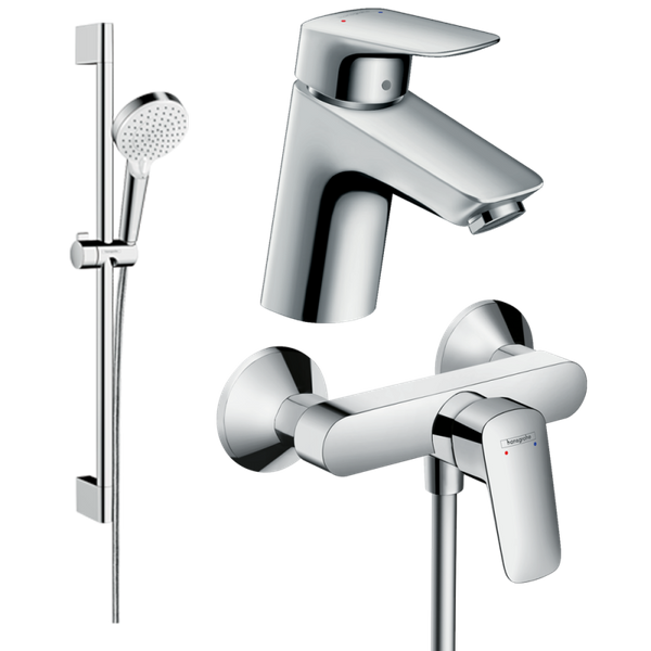 Набір змішувачів для ванної кімнати Hansgrohe ЕCО (душовий набір Crometta Vario 26534400 + змішувач для раковини Logis 71078000 + змішувач для душу Logis 71600000) 20200006
Набір змішувачів для ванної кімнати Hansgrohe ЕCО (душовий набір Crometta Vario 26534400 + змішувач для раковини Logis 71078000 + змішувач для душу Logis 71600000) 20200006
