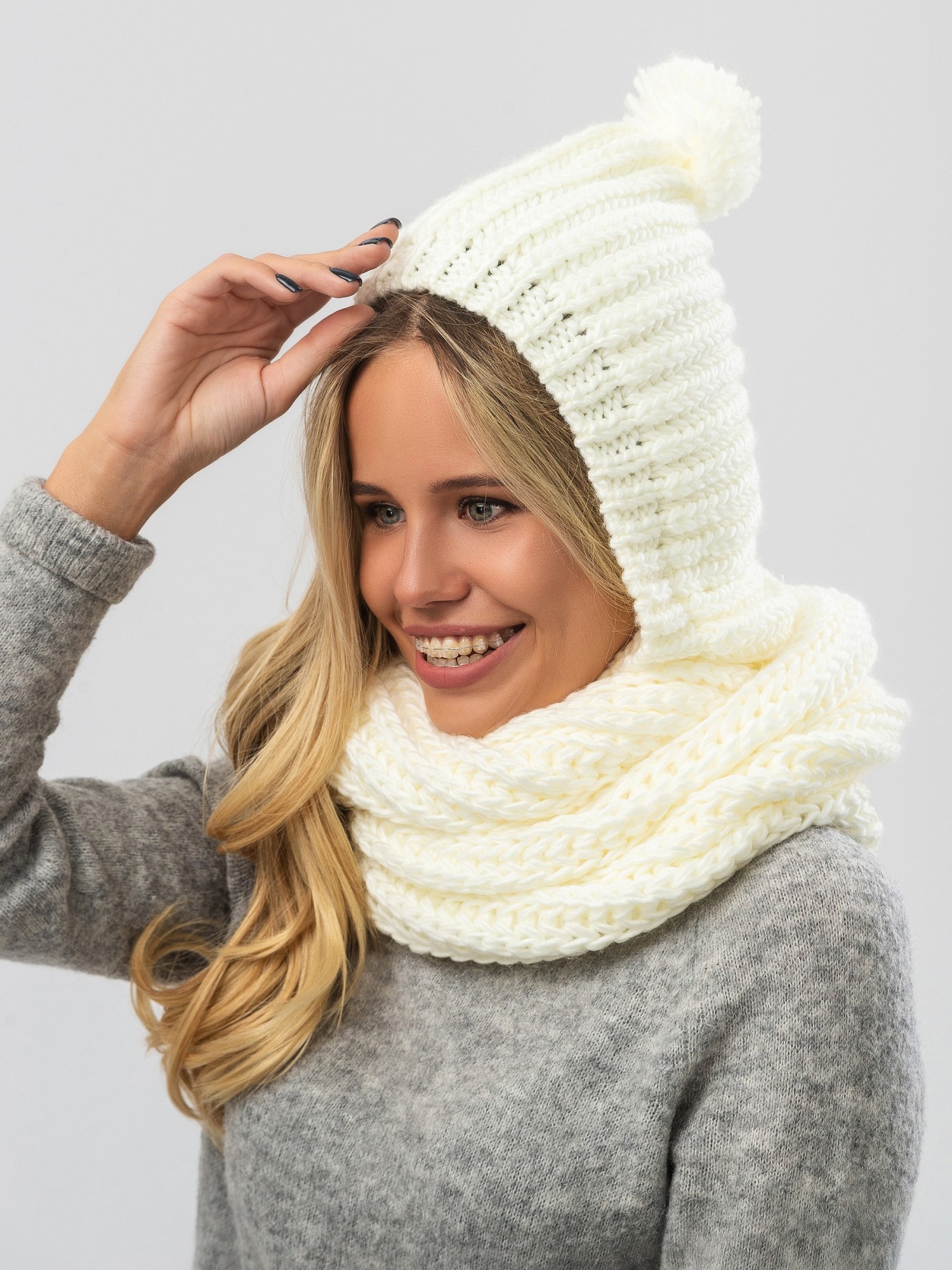 Снуд женский с капюшоном W-Luxury 9249P-08 48х30см Молочный
Снуд женский с капюшоном W-Luxury 9249P-08 48х30см Молочный