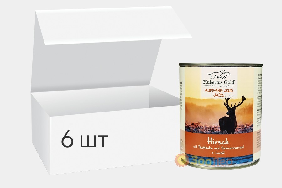 Упаковка влажного корма для собак Hubertus Gold Оленина с пастернаком и черным корнем 800г 6шт
Упаковка влажного корма для собак Hubertus Gold Оленина с пастернаком и черным корнем 800г 6шт