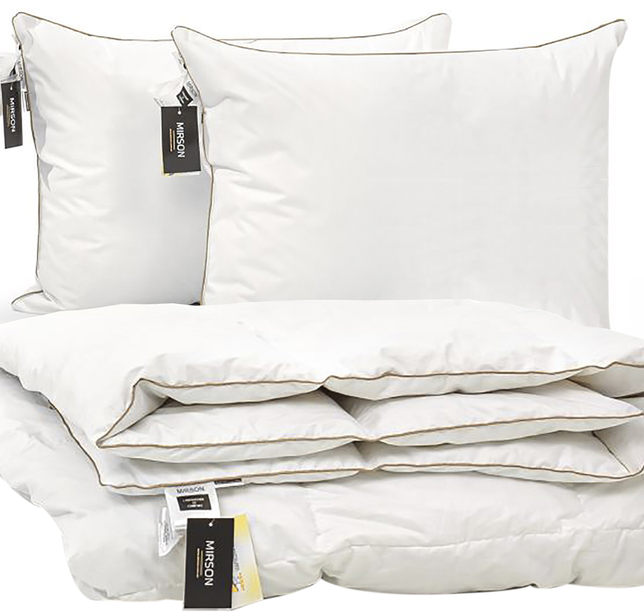 Набор пуховый MirSon Raffaello White Hand Made Зима №2013 Одеяло 200x220 + 2 подушки 50x70 средние
Набор пуховый MirSon Raffaello White Hand Made Зима №2013 Одеяло 200x220 + 2 подушки 50x70 средние