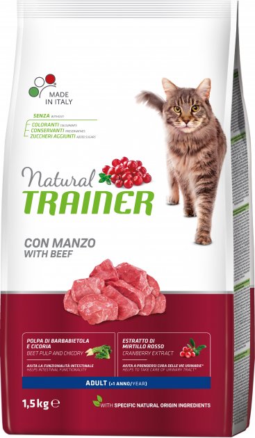 Сухой корм для кошек Trainer Natural Super Premium Adult with Beef со свежей телятиной 1,5 кг
Сухой корм для кошек Trainer Natural Super Premium Adult with Beef со свежей телятиной 1,5 кг
