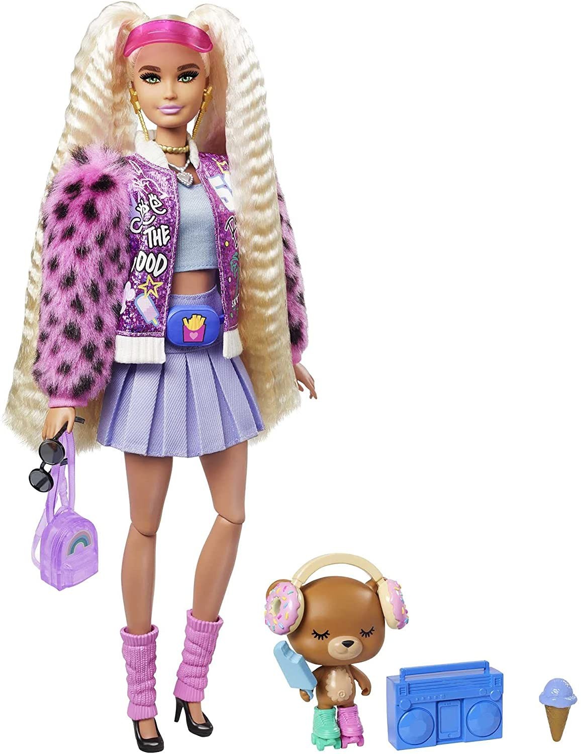 Кукла Barbie Extra в розовой блестящей университетской куртке с пушистыми руками и мишкой
Кукла Barbie Extra в розовой блестящей университетской куртке с пушистыми руками и мишкой