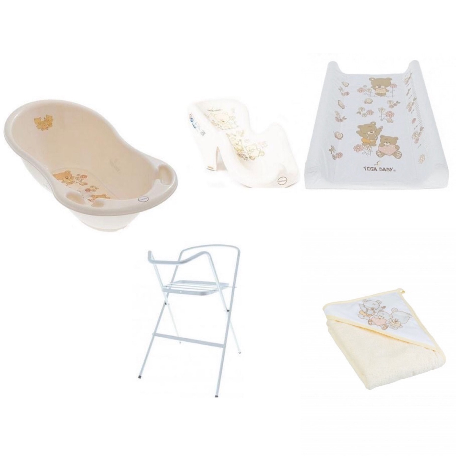Комплект детская ванночка 86 см "Мишки" 5 единиц (Tega Baby) Бежевый 
Комплект детская ванночка 86 см "Мишки" 5 единиц (Tega Baby) Бежевый