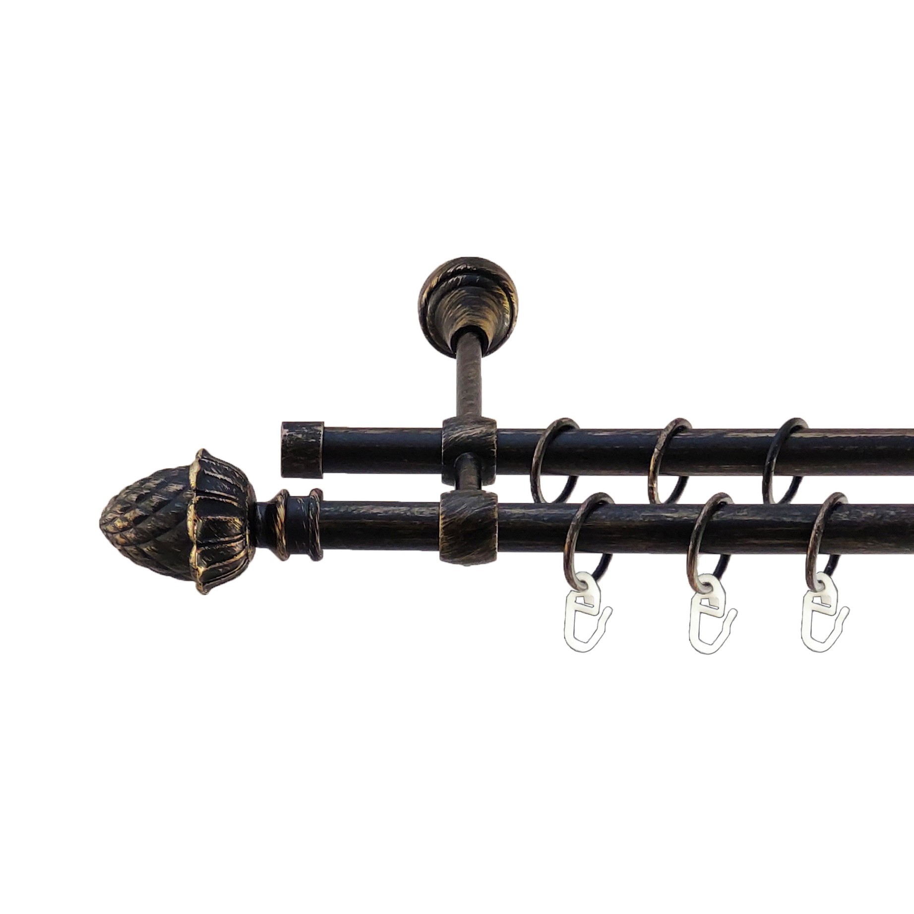 Карниз Orvit Цинара металевий дворядний литий гладка труба кільце металеве Чорне Золото 16\16 мм 300 см
Карниз Orvit Цинара металевий дворядний литий гладка труба кільце металеве Чорне Золото 16\16 мм 300 см