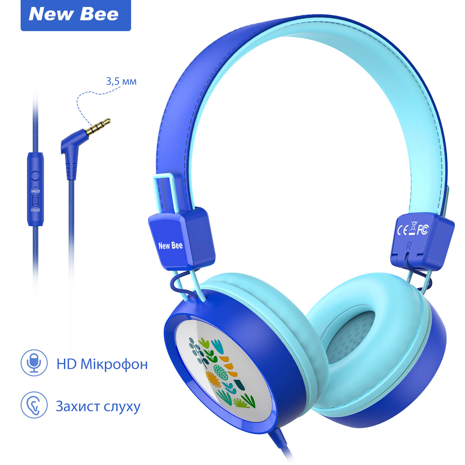 Детские накладные наушники с микрофоном проводная гарнитура New Bee KH20 Dark Blue
Детские накладные наушники с микрофоном проводная гарнитура New Bee KH20 Dark Blue