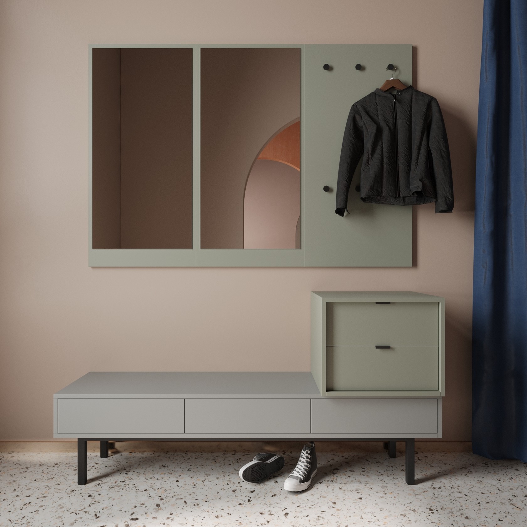 Передпокій Цех44 Мілан 1600х450х800мм Сірий 
Передпокій Цех44 Мілан 1600х450х800мм Сірий