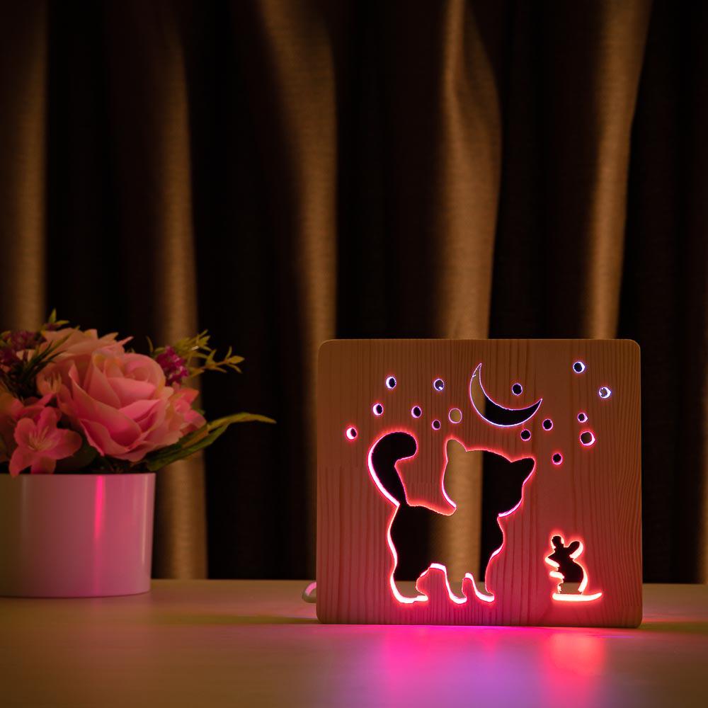 Светильник ночник ArtEco Light из дерева LED "Кот и мышка под луной" с пультом и регулировкой цвета, двойной RGB
Светильник ночник ArtEco Light из дерева LED "Кот и мышка под луной" с пультом и регулировкой цвета, двойной RGB