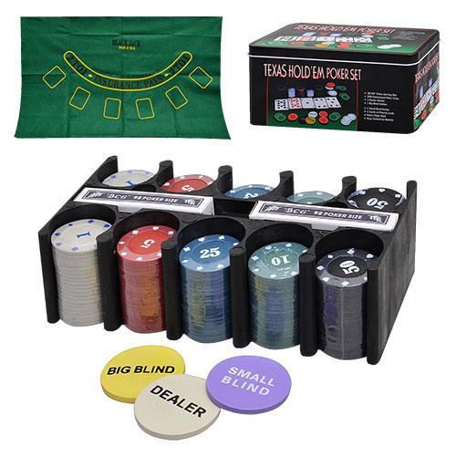 Набор для покера Maxland Texas Hold'em Poker Set с сукном 200 фишек с номиналом в металлической коробке 3896 B
Набор для покера Maxland Texas Hold'em Poker Set с сукном 200 фишек с номиналом в металлической коробке 3896 B