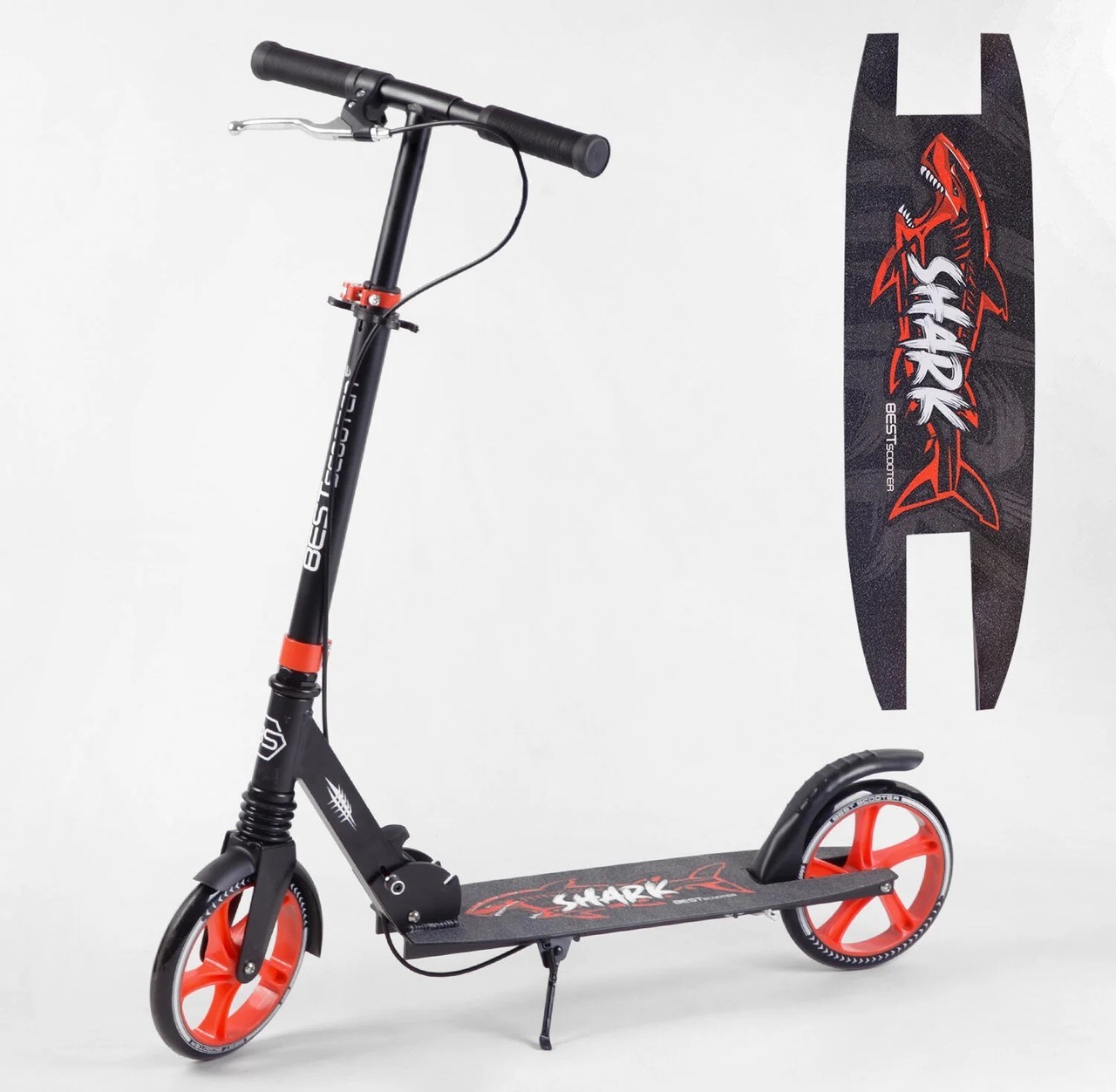 Самокат двухколесный "Best Scooter" 15250 "SHARK" кр, с ручным тормозом, зажим руля, колеса PU - 20 см, 1 амортизатор, в коробке
Самокат двухколесный "Best Scooter" 15250 "SHARK" кр, с ручным тормозом, зажим руля, колеса PU - 20 см, 1 амортизатор, в коробке