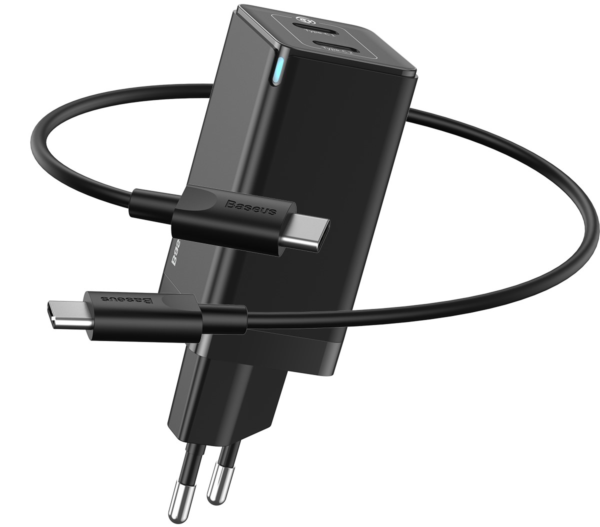 Сетевое зарядное устройство Baseus GaN Mini PD3.0 45W 2Type-C 3A + кабель Baseus Type-C to Type-C 60W 20V/3A 1м Черный
Сетевое зарядное устройство Baseus GaN Mini PD3.0 45W 2Type-C 3A + кабель Baseus Type-C to Type-C 60W 20V/3A 1м Черный