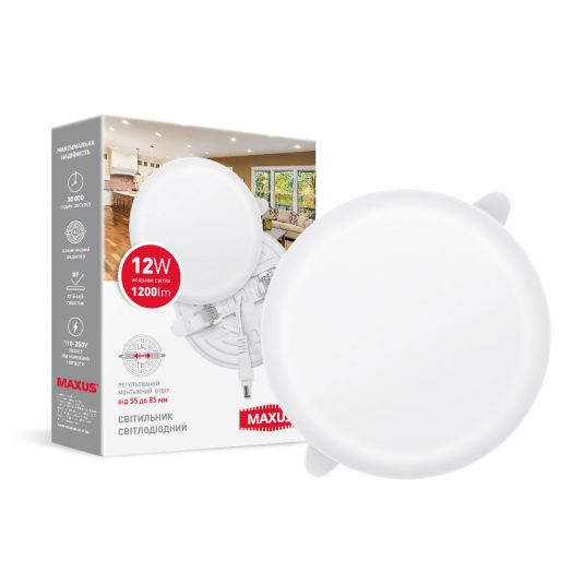 Светодиодный точечный светильник Maxus SP Adjustable Circle 12Вт 4100K IP20 (1-MSP-1241-CA)
Светодиодный точечный светильник Maxus SP Adjustable Circle 12Вт 4100K IP20 (1-MSP-1241-CA)