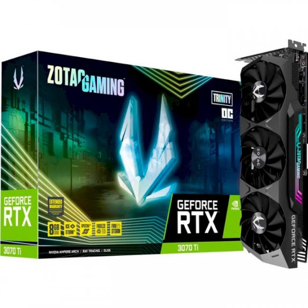 Відеокарта ZOTAC GeForce RTX 3070 Ti 8GB GDDR6X Trinity OC GAMING ( ZT-A30710J-10P)
Відеокарта ZOTAC GeForce RTX 3070 Ti 8GB GDDR6X Trinity OC GAMING ( ZT-A30710J-10P)