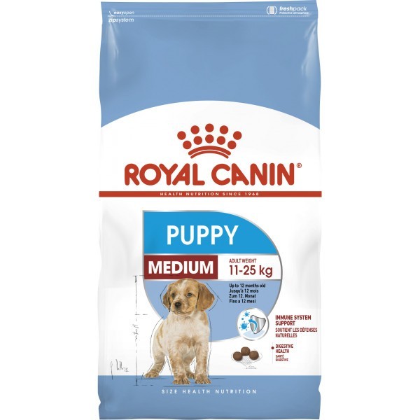 Сухой корм Royal Canin Medium Puppy для щенков средних пород до 12 месяцев 15 кг
Сухой корм Royal Canin Medium Puppy для щенков средних пород до 12 месяцев 15 кг
